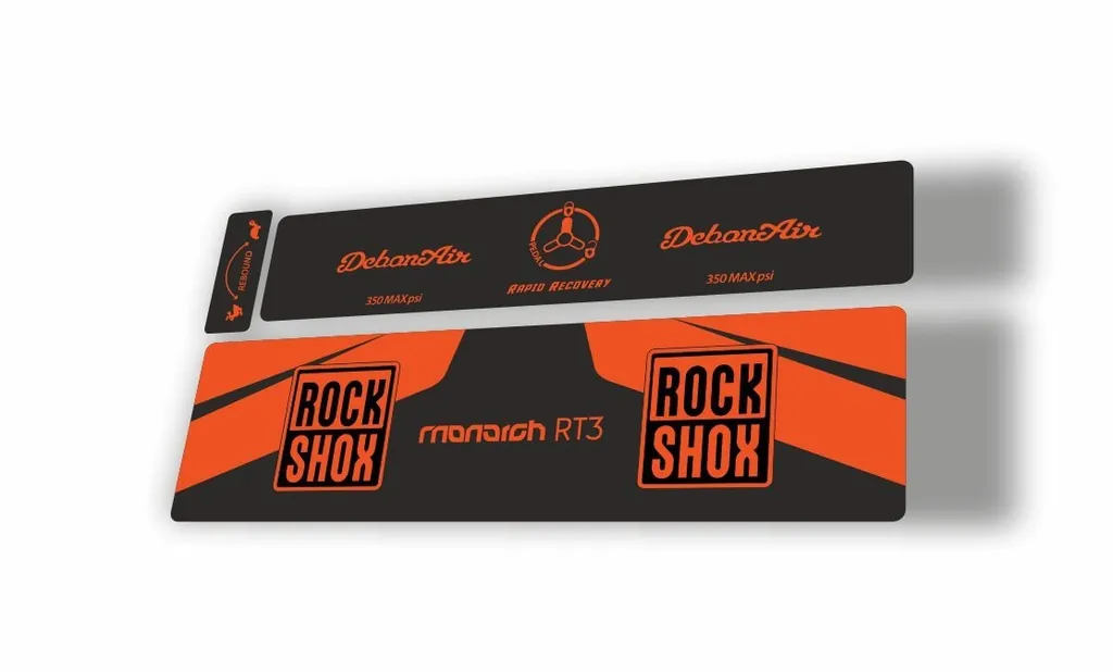 Rock Shox 2016 MONARCH RT3 Rear Shock MTB Decal Sticker Adhesive Orange