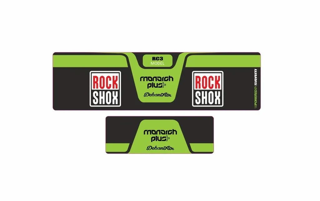 Rock Shox MONARCH Plus RC3 Debon Air Rear Shock Decal Sticker Adhesive Green