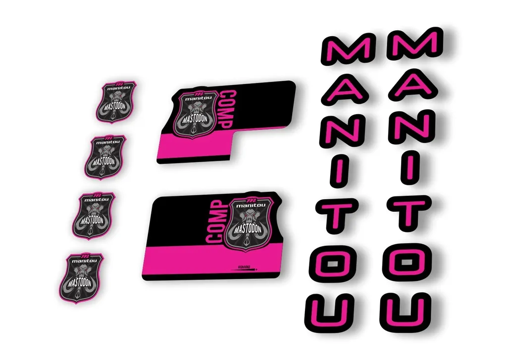 Manitou Mastadon Comp 2020 Fork Suspension Decal Kit Sticker Set Pink