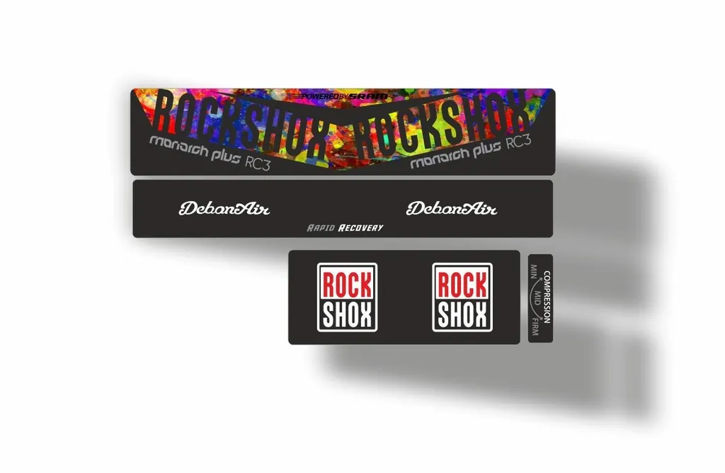 Rock Shox 2016 MONARCH Plus RC3 Rear Shock MTB Decal Sticker Adhesive Oil Slick