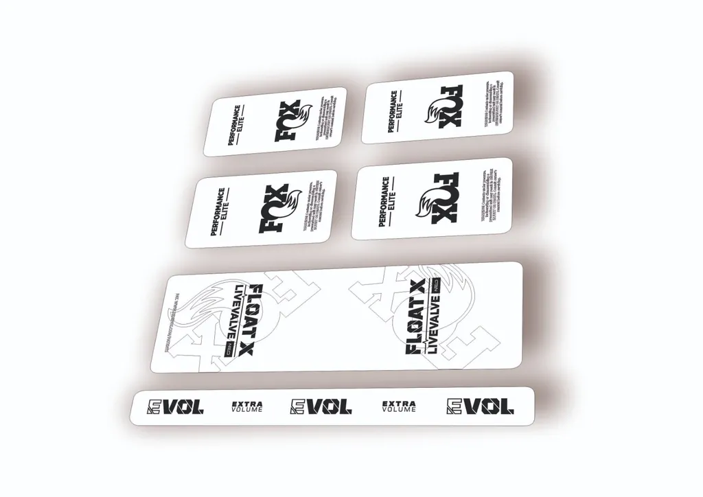 FOX Float X 2025 Elite Live Valve NEO Rear Shock Decal Sticker Kit Adhesiv Black