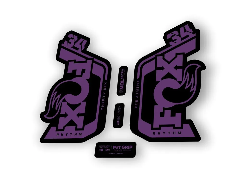 Fox 34 Rhythm 2024 Fork Suspension Factory Decal Sticker Adhesive Purple