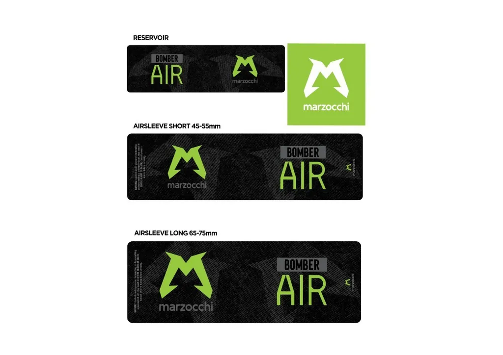 Marzocchi Bomber Air 2024 Rear Shock Sticker Decal Kit Adhesive Green