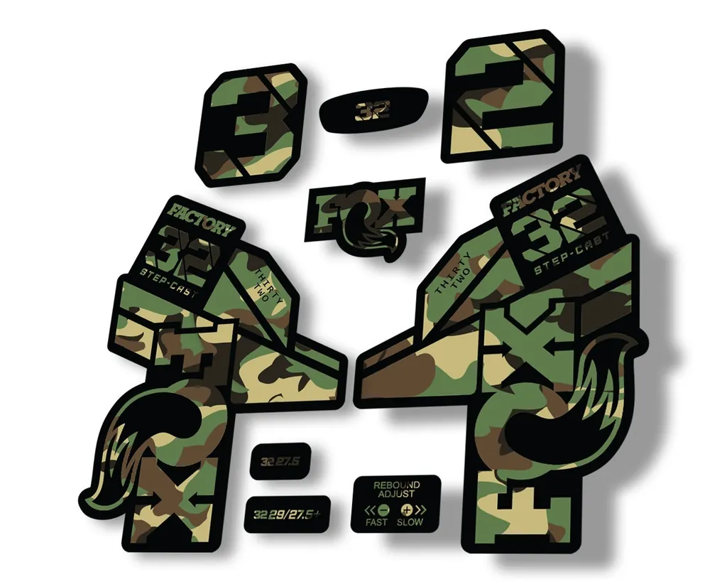 FOX 32 Step Cast 2021 Factory Fork Decals Suspension Sticker Camo