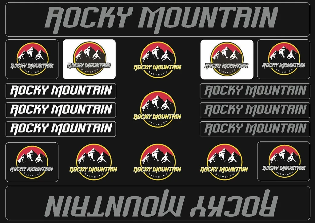 Bicycle Vinyl Stickers – Compatible with Rocky Mountain Bikes – Gray
