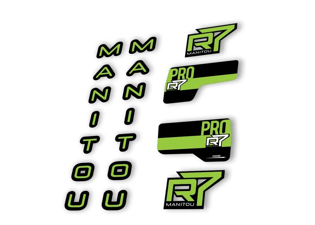 Manitou R7 Pro 2020 Fork Suspension Decal Kit Sticker Set Green