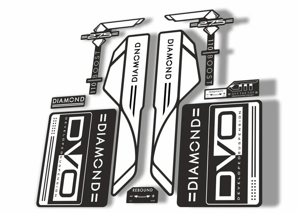 DVO 2017 Diamond Boost 27.5 Fork Suspension Sticker Decal Adhesive White