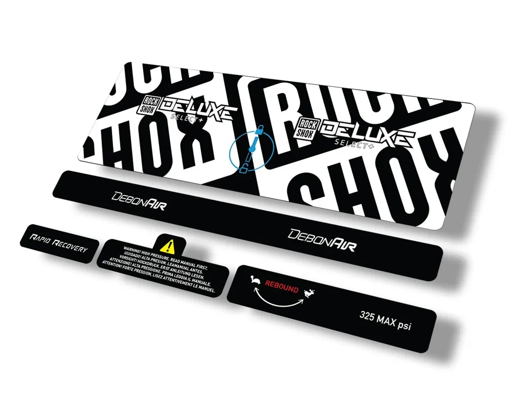 Rock Shox 2021 Deluxe Select Plus Rear Shock Decal Sticker Adhesive Set Black