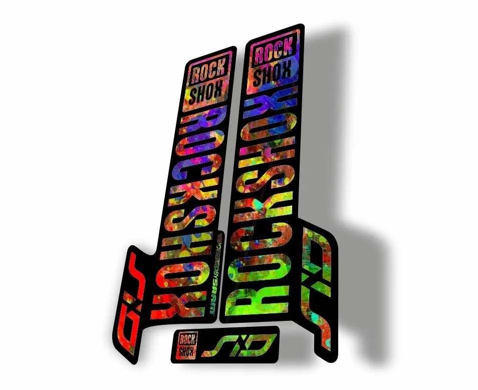 Rock Shox SID 2018 Mountain Bike Cycling Decal Kit Sticker Adhesive Oil Slick