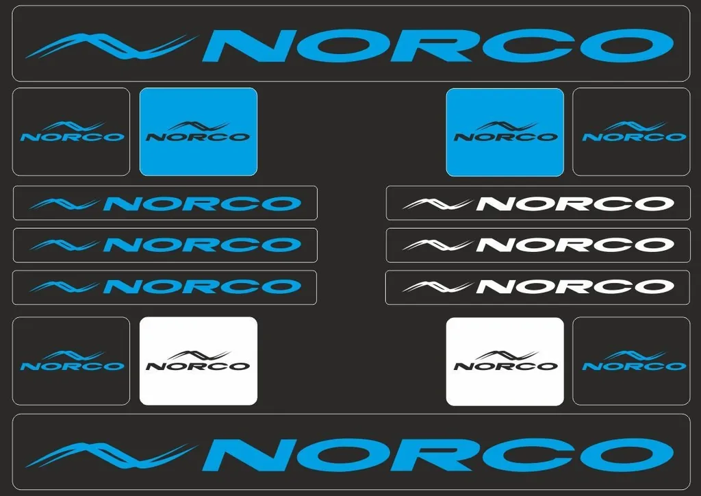 Bicycle Vinyl Stickers – Compatible with NORCO Mountain Bikes – Blue