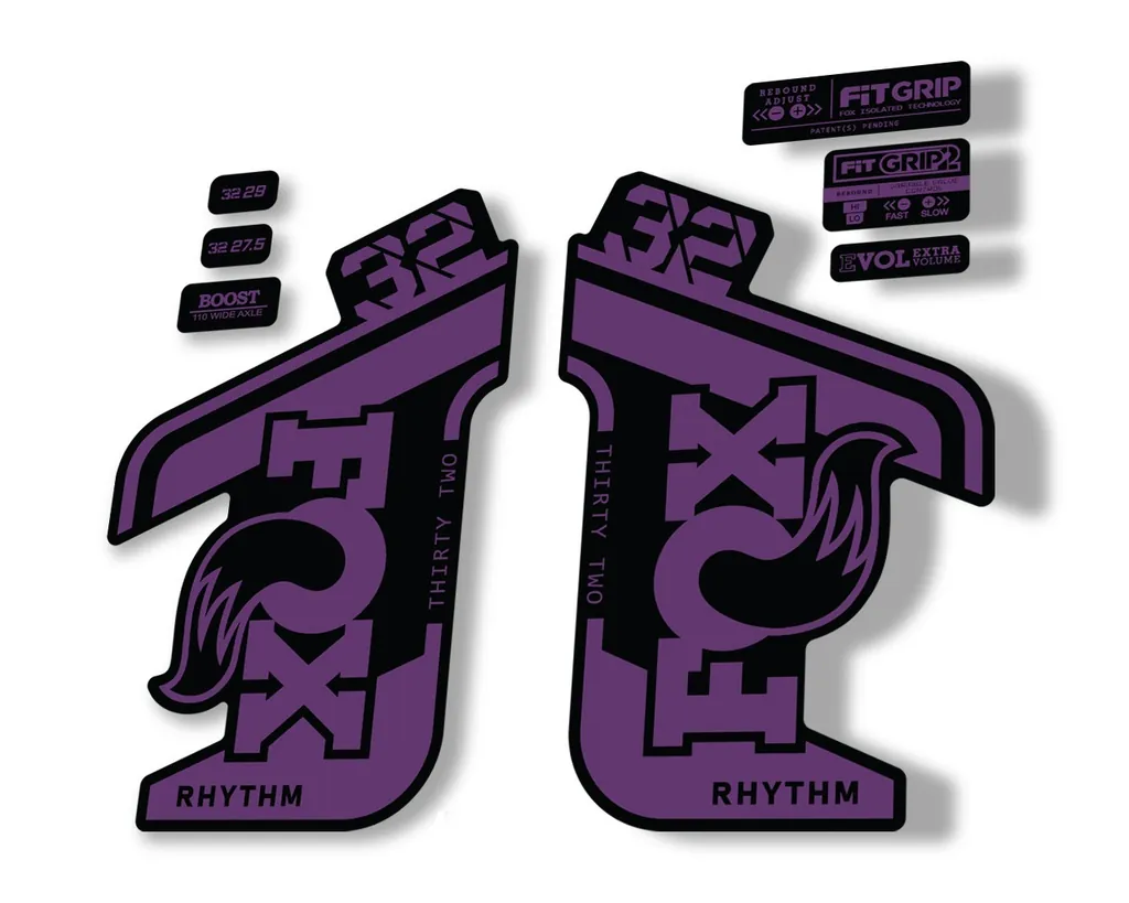 FOX 32 Rhythm 2021 Factory Fork Decals Suspension Sticker Purple