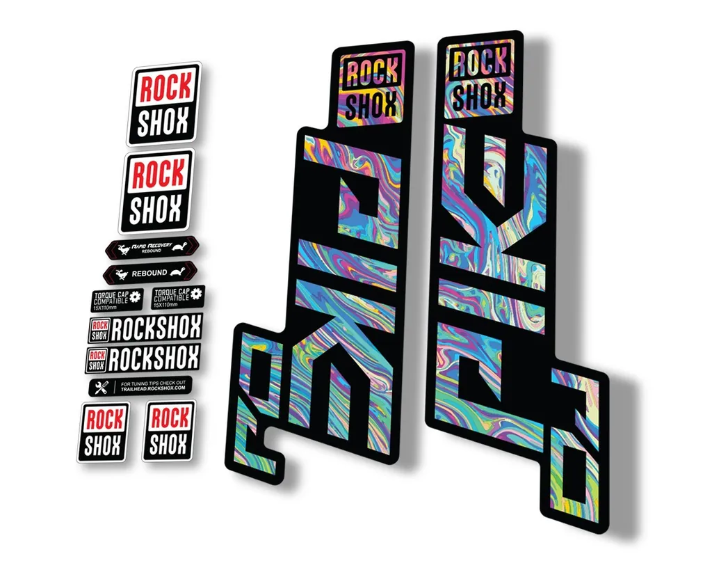 Rock Shox PIKE DJ 2021 Mountain Bike Cycling Decal Sticker Adhesive Oil Slick 1