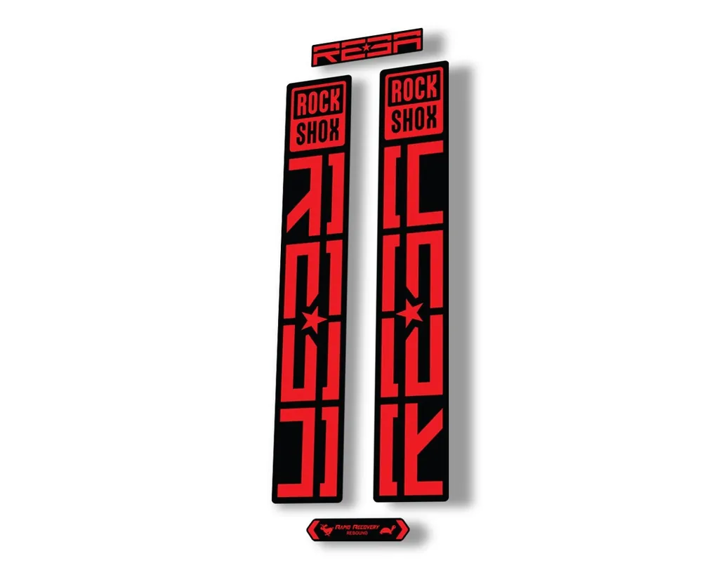 Rock Shox REBA 2021 Fork Decal Mountain Bike Sticker Adhesive Set Red
