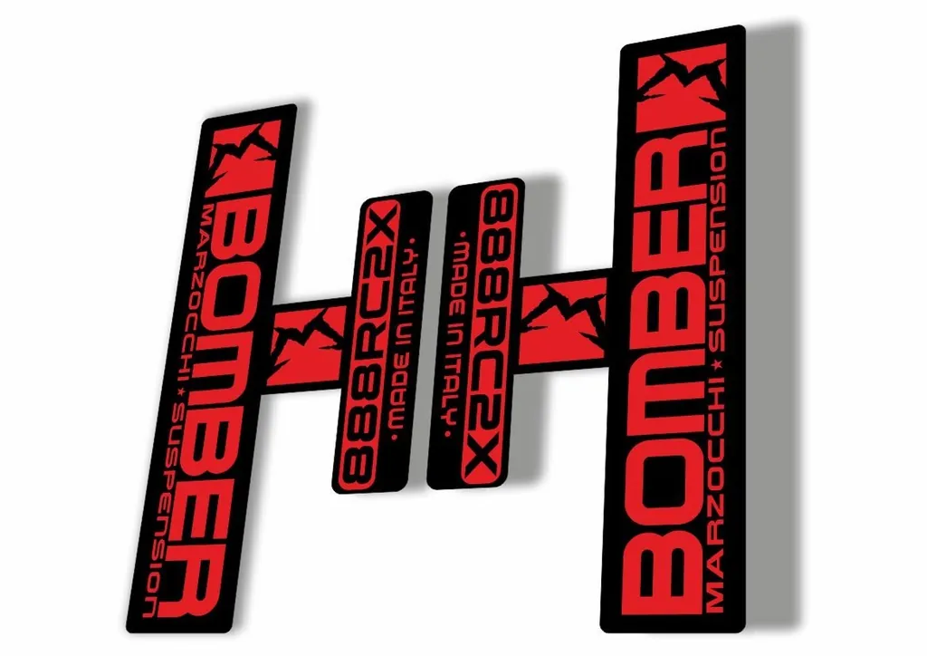 Marzocchi Bomber 888 RC2X 2006 Fork Suspension Sticker Decal Kit Adhesive Red