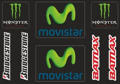 Yamaha Movistar Decals Stickers Motorcycle Graphic Set Logo Vinyl Adhesive 8 Pcs
