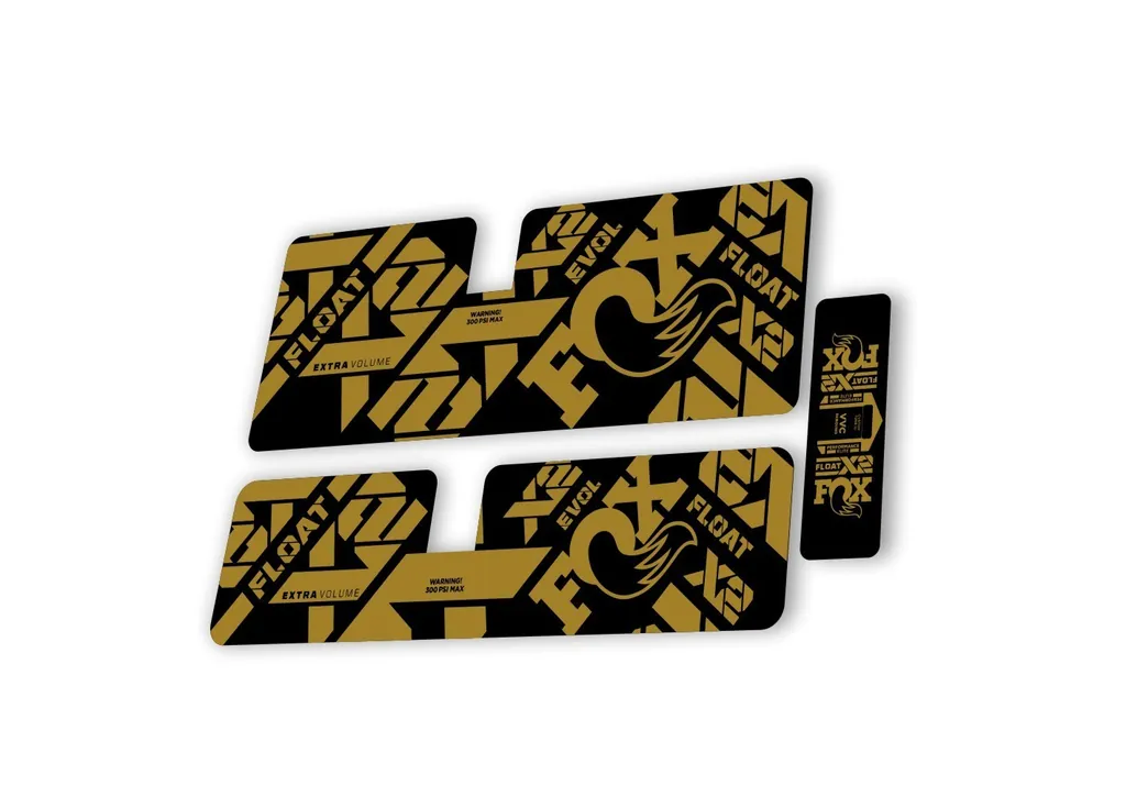 FOX X2 Performance Elite 2021 Rear Shock Suspension Sticker Decal Kit Gold