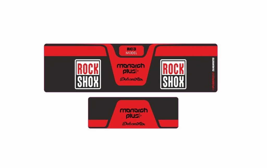 Rock Shox MONARCH Plus RC3 Debon Air Rear Shock Decal Sticker Adhesive Red