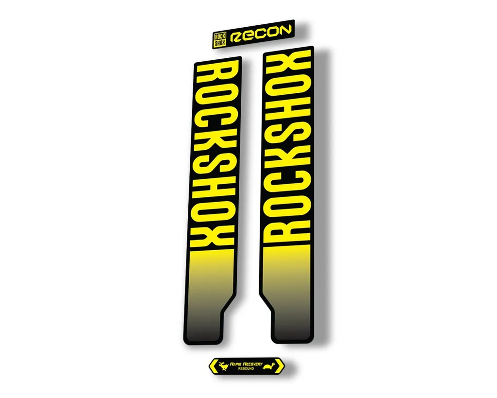 Rock Shox RECON 2021 Mountain Bike Cycling Decal Kit Sticker Adhesive Yellow