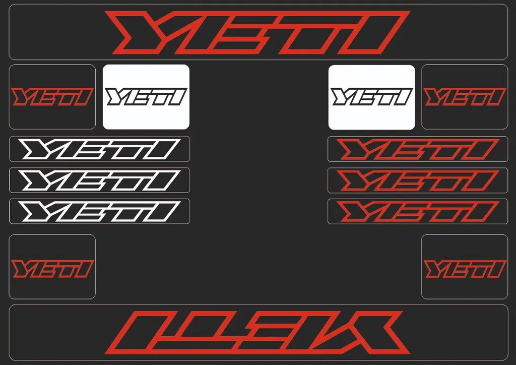 Bicycle Vinyl Stickers – Compatible with YETI Bikes – Red
