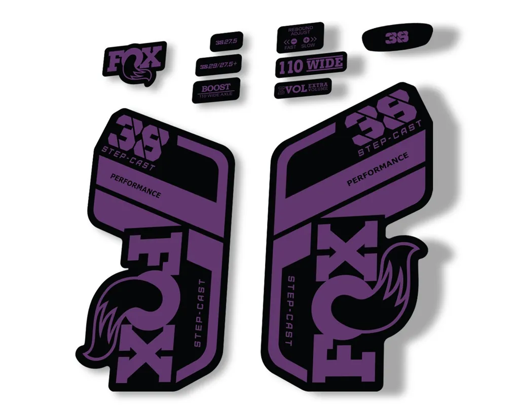 FOX 38 Step Cast SC 2021 Performance Fork Decals Suspension Sticker Purple