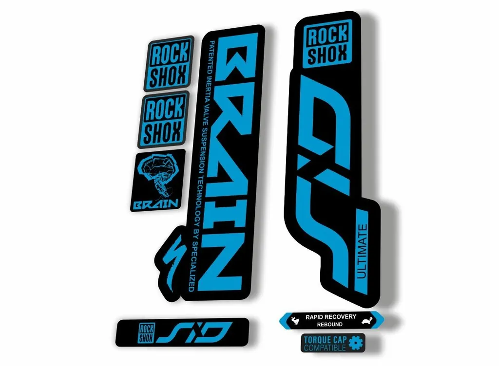Rock Shox SID Brain ULTIMATE 2020 Mountain Bike Cycling Decal Sticker Kit Blue