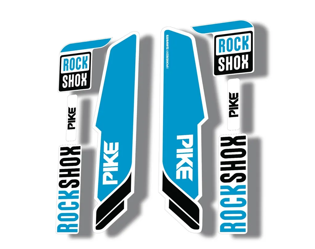 Rock Shox PIKE 2014 Mountain Bike Cycling Decal Kit Sticker Adhesive White Blue