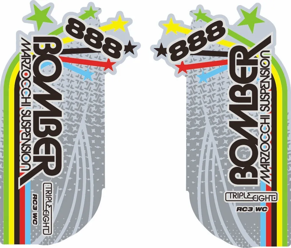 Marzocchi 888 WC 2008 Ltd Edition Graphic Decal Kit Sticker Adhesive Set Gray