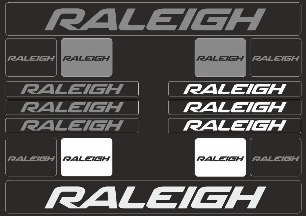 Bicycle Vinyl Stickers – Compatible with RALEIGH Mountain Bikes – Gray