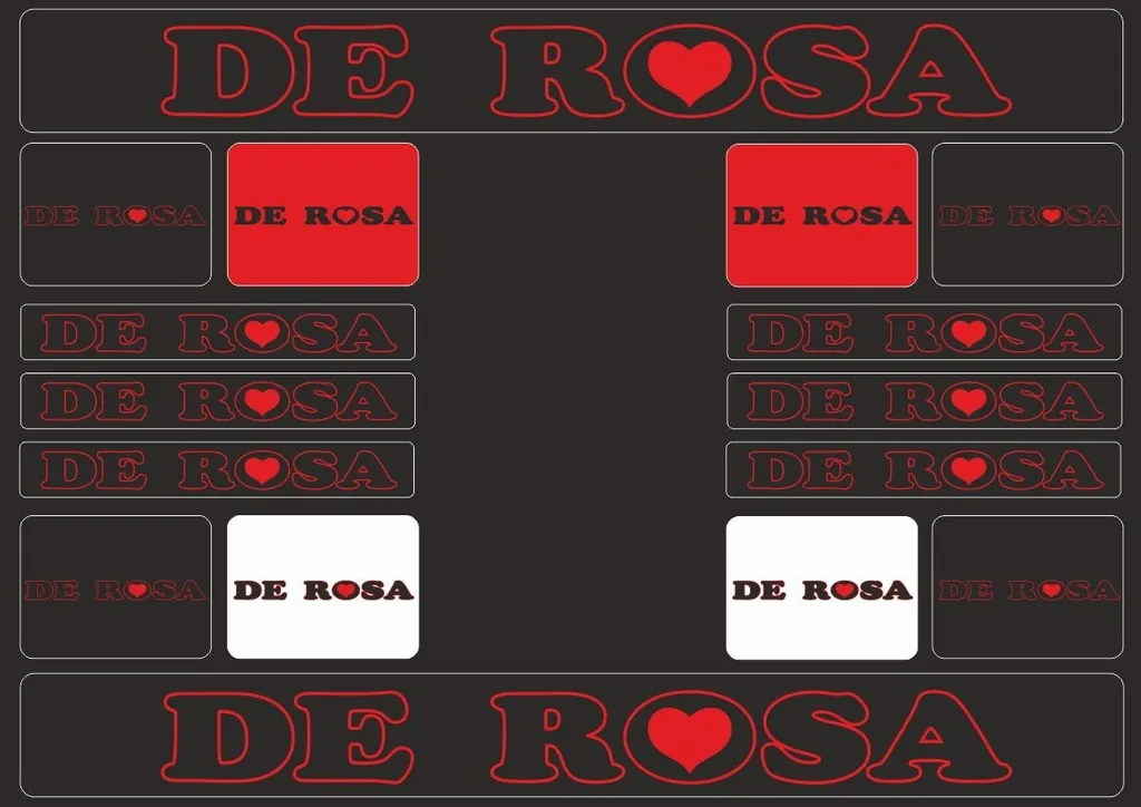 Bicycle Vinyl Frame Stickers – Compatible with DE ROSA Road Bikes – Red