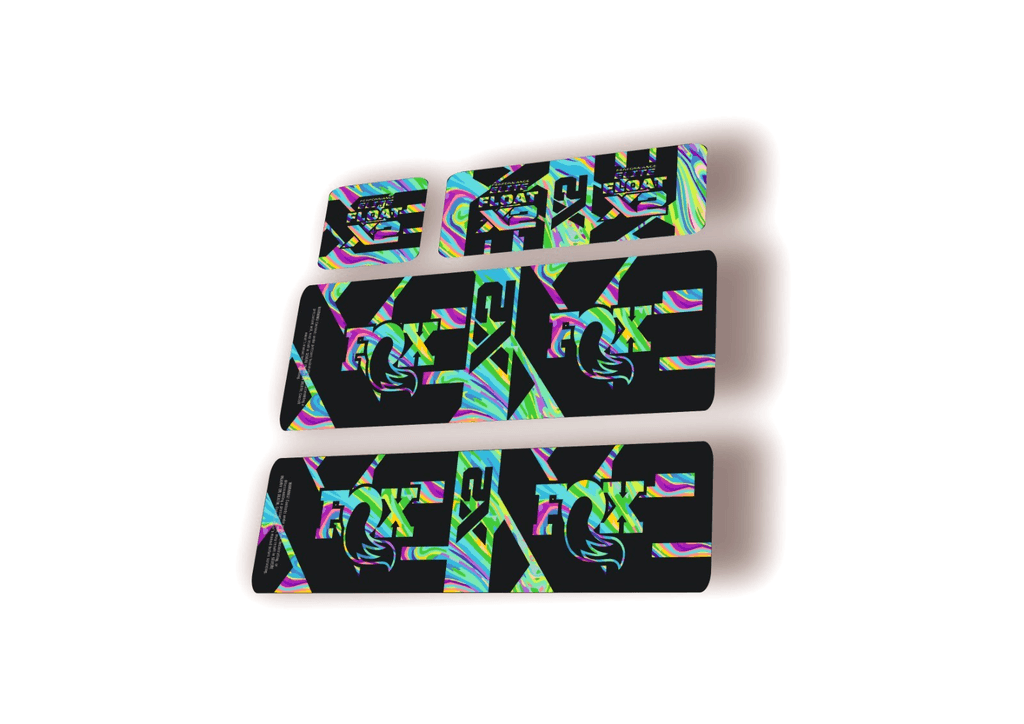 FOX Float X2 Elite 2026 Rear Shock Decal Sticker Kit Adhesive Oil Slick 1