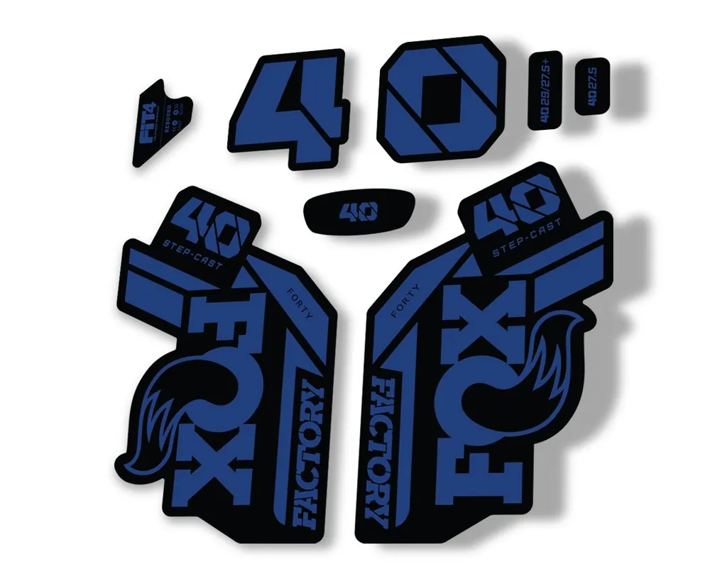 FOX 40 Step Cast 2021 Factory Fork Decals Suspension Sticker Adhesive Dark Blue