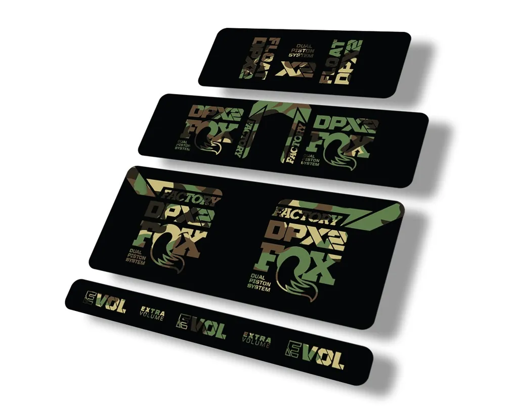 FOX Float DPX2 2021 Rear Shock Suspension Sticker Factory Decal Full Set Camo