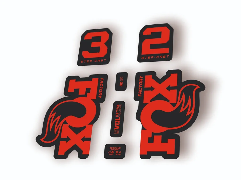 Fox 32 Step Cast 2025 Fork Suspension Factory Decal Sticker Adhesive Red