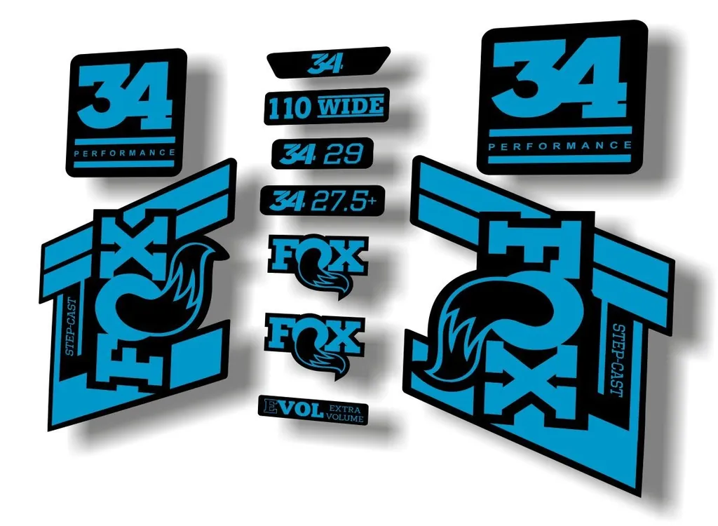 FOX 34 Step Cast SC 2020 Fork Suspension Factory Decal Sticker Set Blue