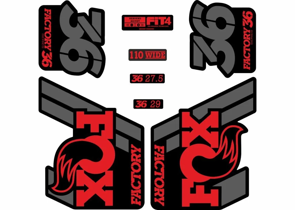 FOX 36 Float 2018-19 Forks Suspension Factory Decal Sticker Adhesive Red Gray