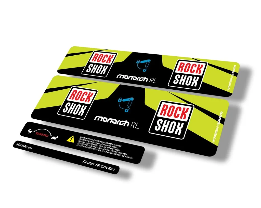 Rock Shox MONARCH RL 2016 Rear Shock Suspension Decal Sticker Adhsive Lime Green