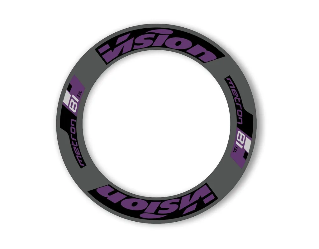 Vision Metron 2019 M81 81 88 Road Bike Wheel Decal Sticker Adhesive Set Purple
