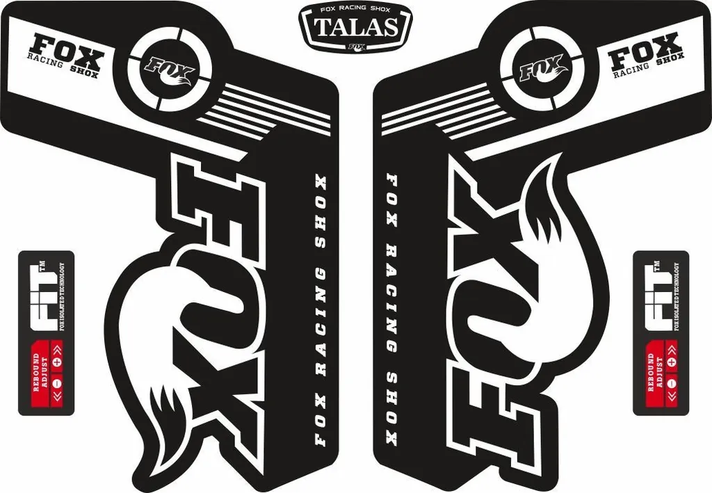 FOX TALAS Forks / Suspension Factory Style Decal Kit Sticker Adhesive Set White