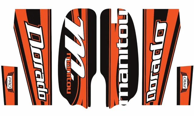 Manitou Dorado Pro Fork Suspension Graphic Decal Kit Sticker Set Orange