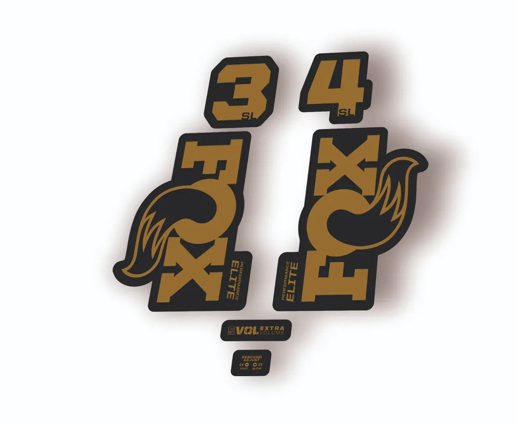 FOX 34 SL Elite Performance 2026 Fork Factory Decal Sticker Adhesive Gold