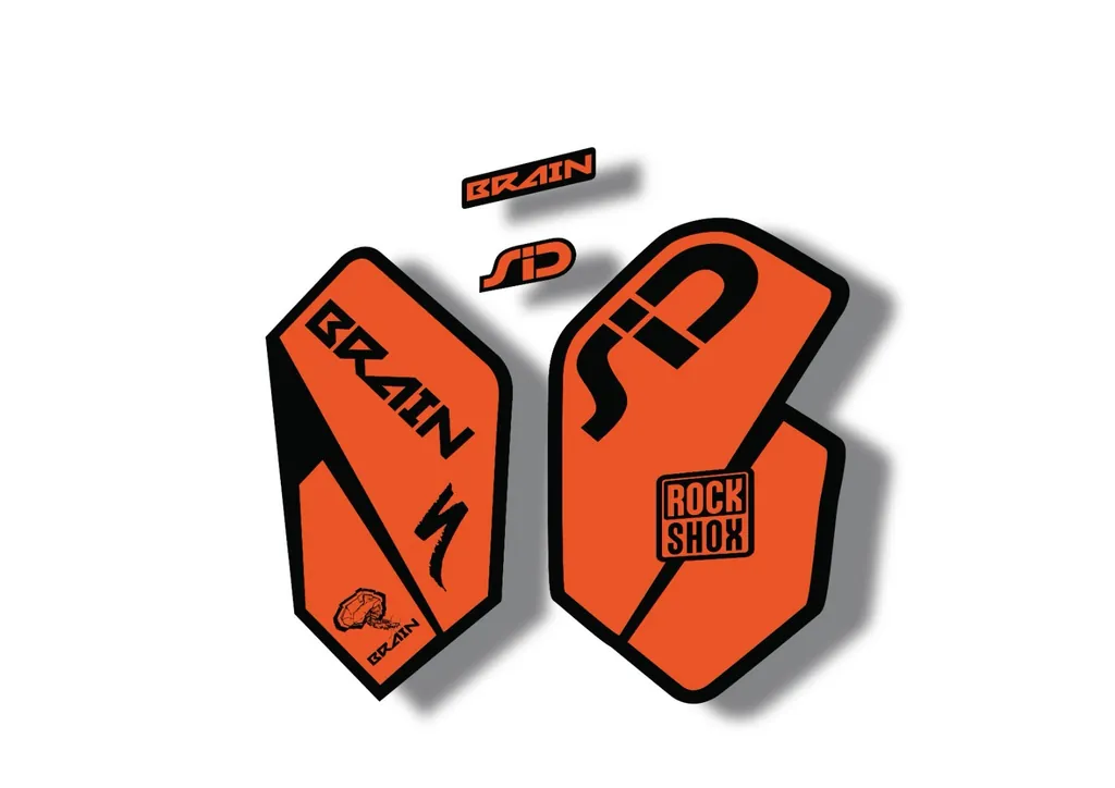 Rock Shox SID Brain 2012 Mountain Bike Cycling Decal Sticker Adhesive Orange