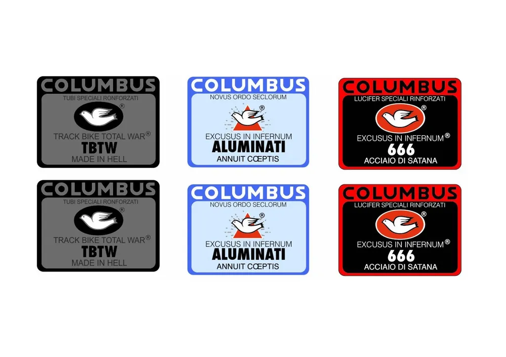 Columbus Bike Bicycle Frame Tube Decals Factory Stickers Adhesive Vinyl 8 pcs
