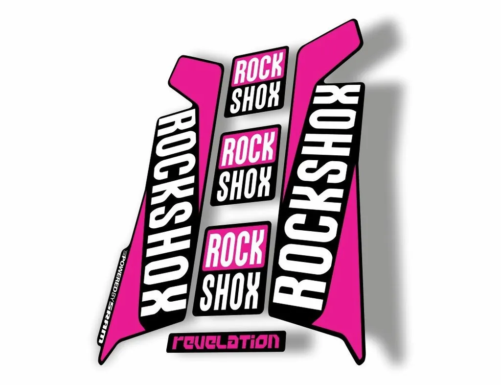 Rock Shox REVELATION 2016 Mountain Bike Cycling Decal Kit Sticker Adhesiv Pink