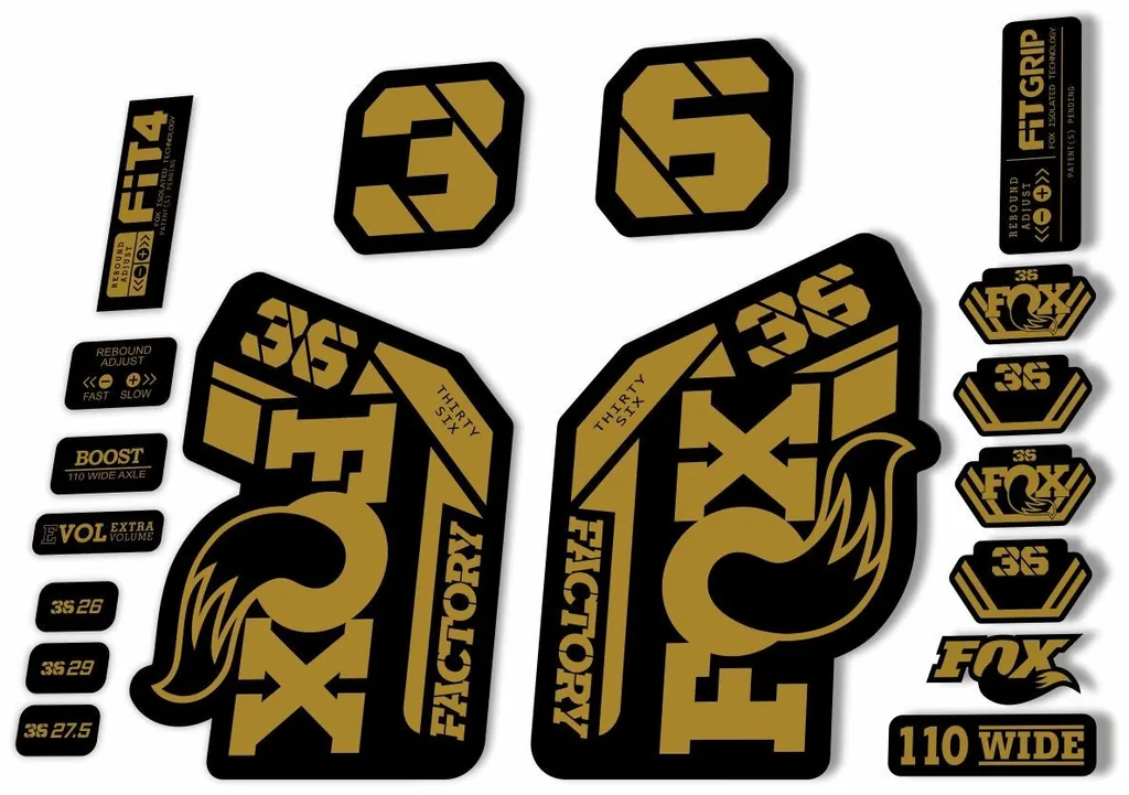 FOX 36 Factory 2021 Federgabel Aufkleber Set MTB Gold