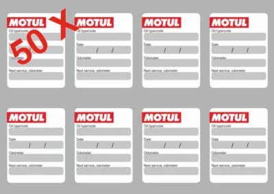 50x MOTUL Oil Change Service Reminder Decals Stickers Adhesive Labels Die Cut