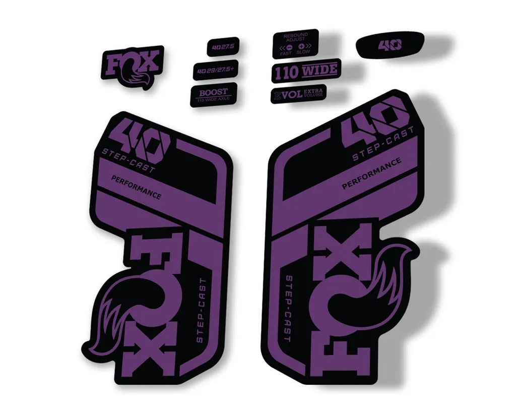 FOX 40 Step Cast SC 2021 Performance Fork Decals Suspension Sticker Purple
