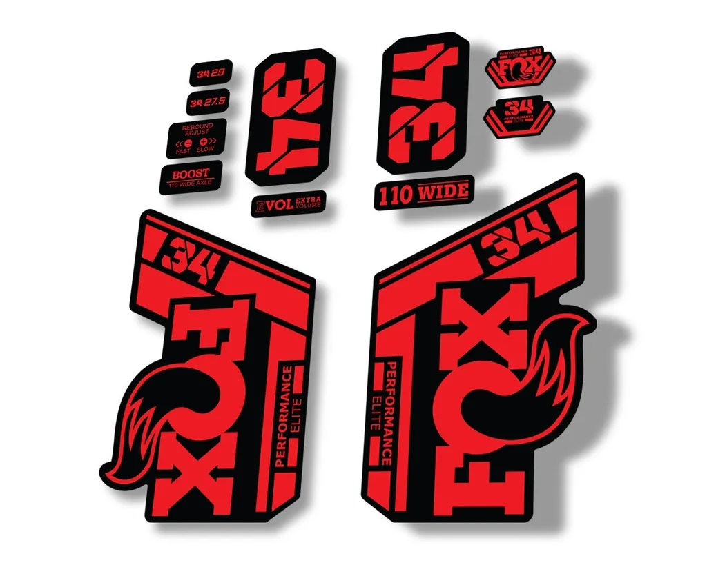 FOX 34 Performance Elite 2021 Factory Fork Decals Suspension Sticker Red