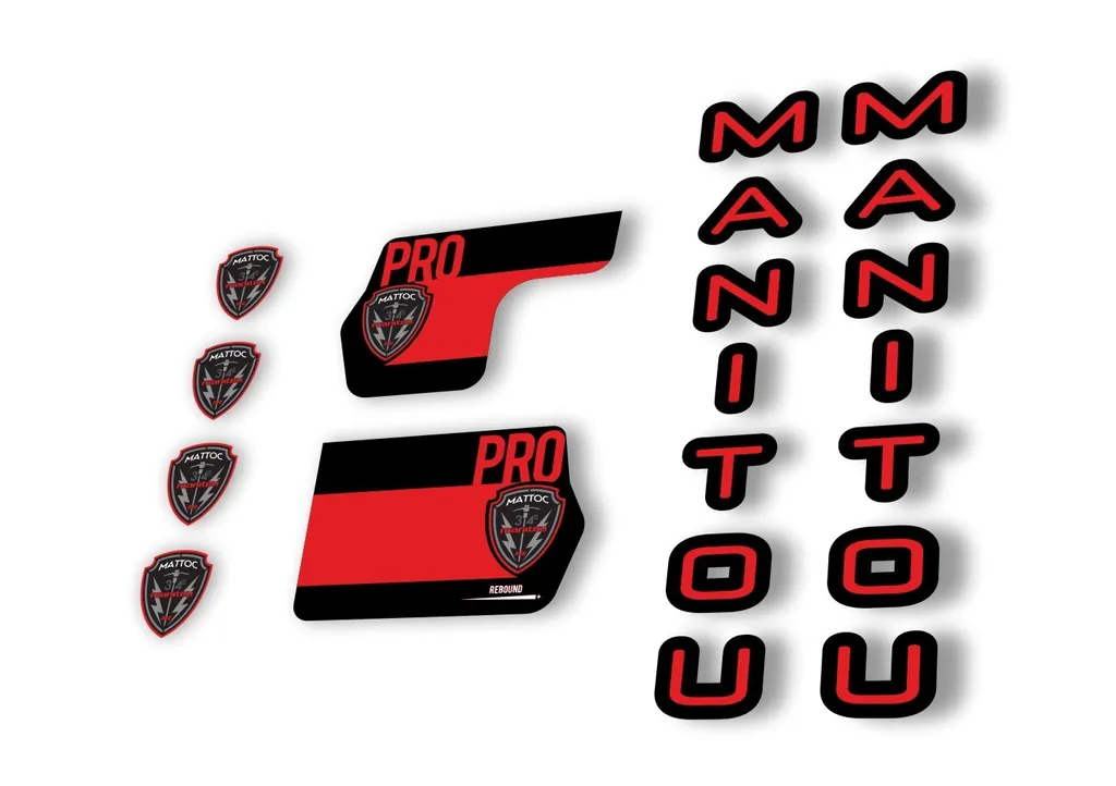 Manitou Mattoc Pro 2020 Fork Suspension Decal Kit Sticker Set Red