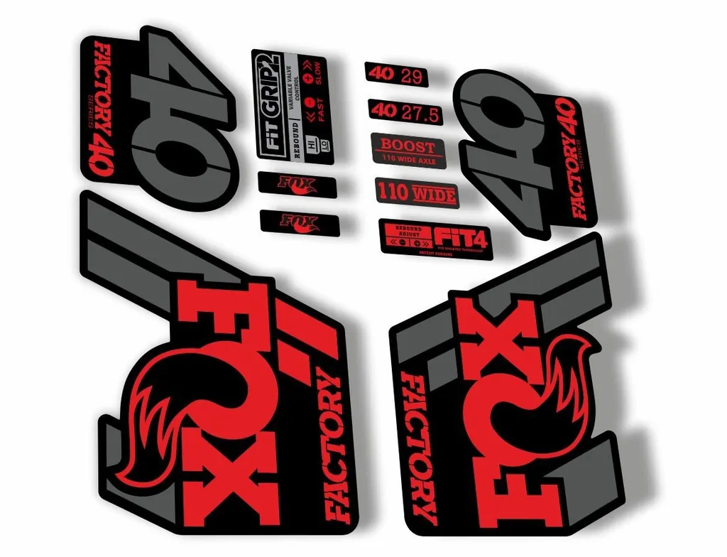 FOX 40 Float 2018-19 Forks Suspension Factory Decals Sticker Adhesiv Red Gray