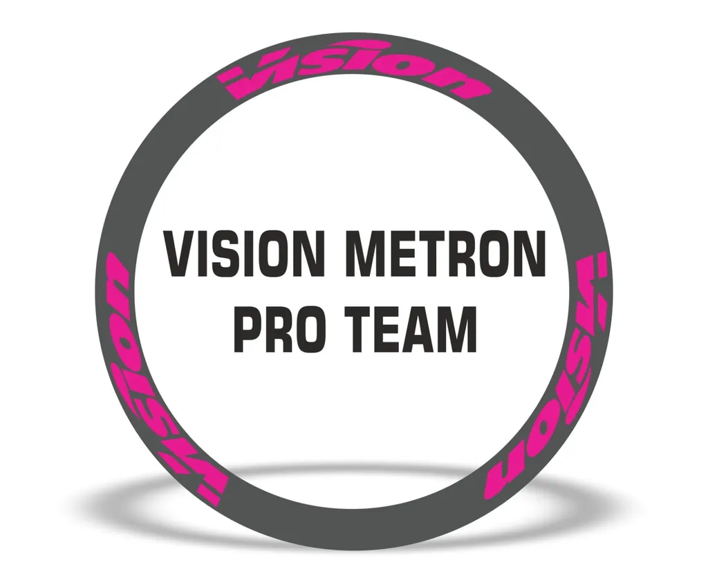 Vision Metron Pro Team Road Bike Rim Decal Wheel Sticker Set Adhesive Pink